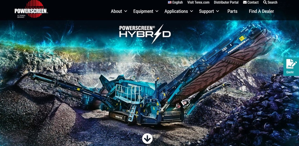 Powerscreen Website page